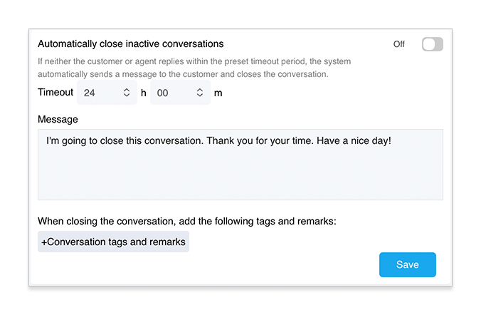 Automatically close inactive conversations