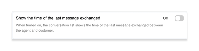 Show the time of the last message exchanged